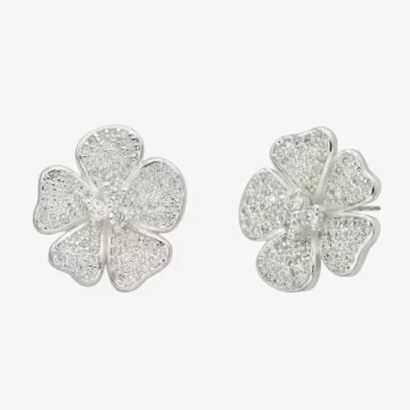 Sparkle Allure Cubic Zirconia 16.9mm Flower Stud Earrings