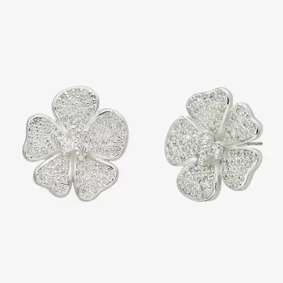 Sparkle Allure Cubic Zirconia 16.9mm Flower Stud Earrings