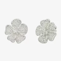 Sparkle Allure Cubic Zirconia 16.9mm Flower Stud Earrings