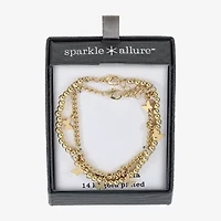 Sparkle Allure Womens 2-pc. 14K Gold Over Brass Bracelet Set