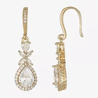 Sparkle Allure Womens Cubic Zirconia 14K Gold Over Brass Drop Earrings