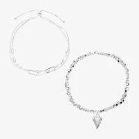 Sparkle Allure Womens 3-pc. Cubic Zirconia Pure Silver Over Brass Bracelet Set