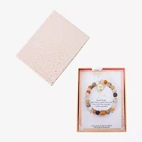 Footnotes Lucky Elephant Womens Cubic Zirconia 10K Gold Over Brass Beaded Bracelet