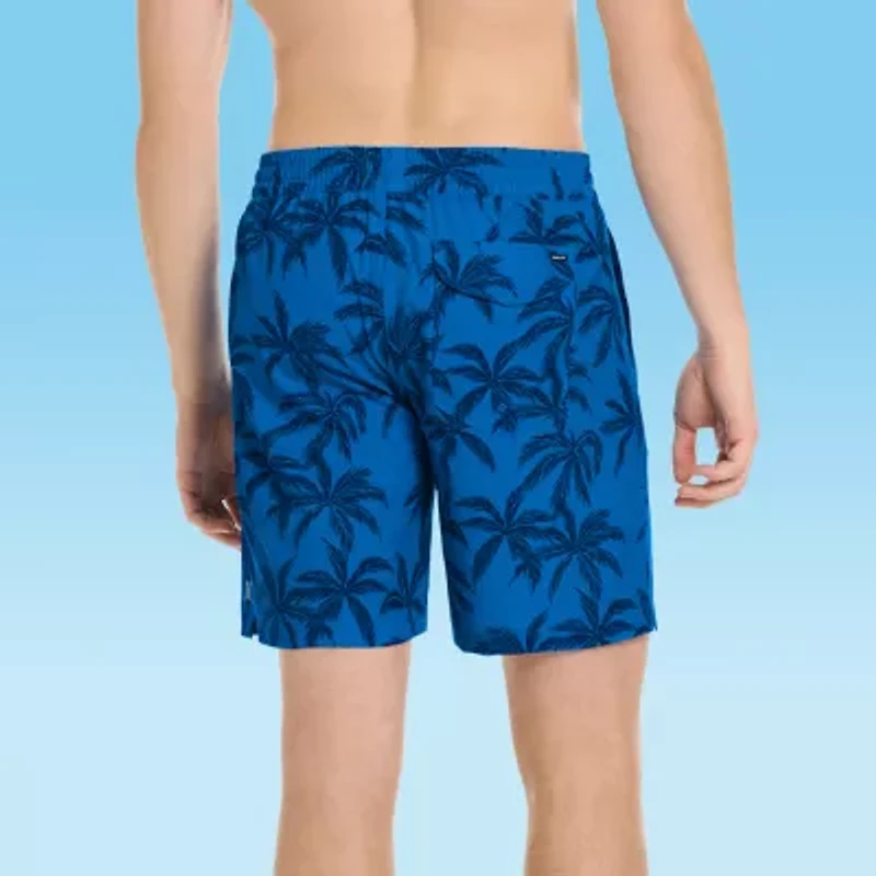 Hurley Mens Drawstring Waist Lined Striped Swim Shorts