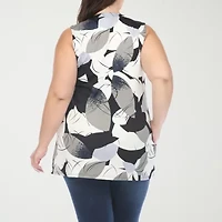 White Mark Plus Womens Crew Neck Sleeveless Tunic Top