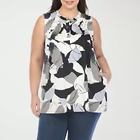 White Mark Plus Womens Crew Neck Sleeveless Tunic Top