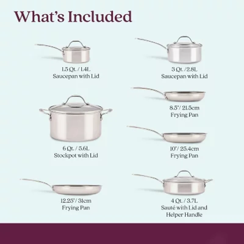 Anolon Everlast Stainless Steel Ceramic 11-pc. Cookware Set