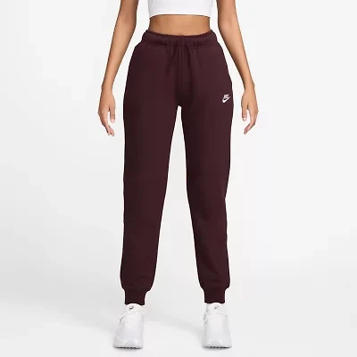 Nike Womens Drawstring Waist Cuffed Mid Rise Fleece Active Jogger Pant