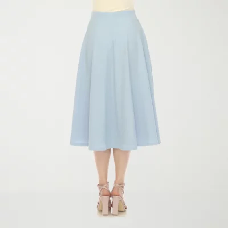 White Mark Womens Midi A-Line Skirt