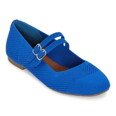 Mixit Double Buckle Mary Jane Womens Square Closed Toe Ballet Flats