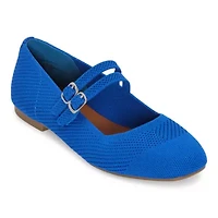 Mixit Double Buckle Mary Jane Womens Square Closed Toe Ballet Flats