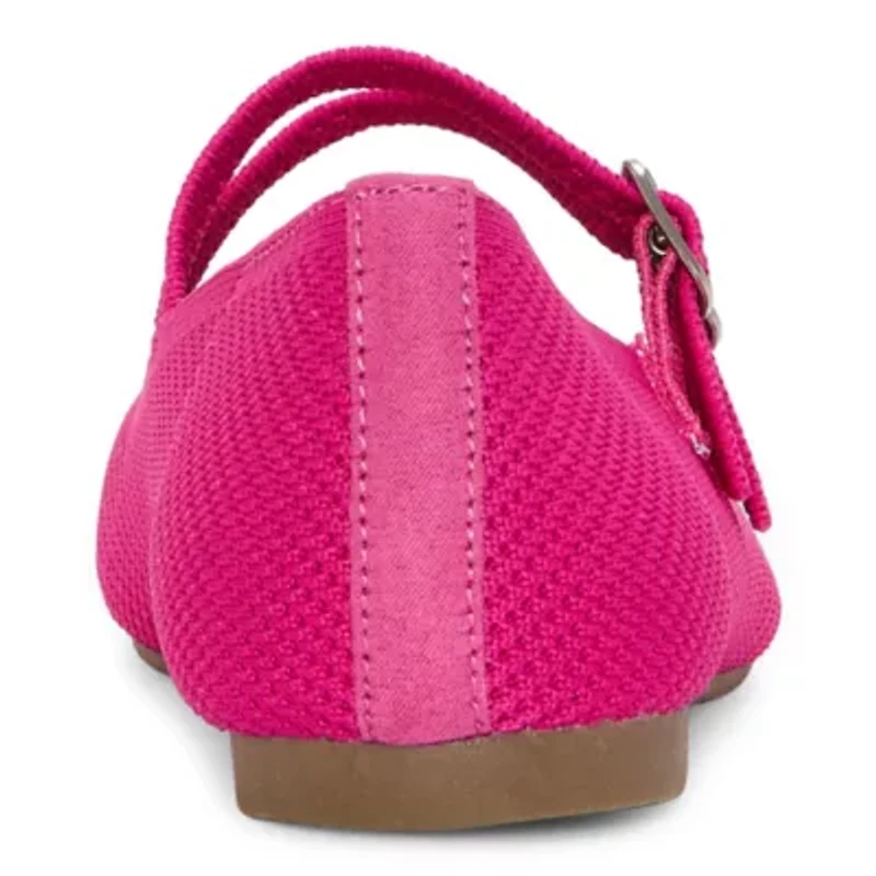 Mixit Double Buckle Mary Jane Womens Square Closed Toe Ballet Flats