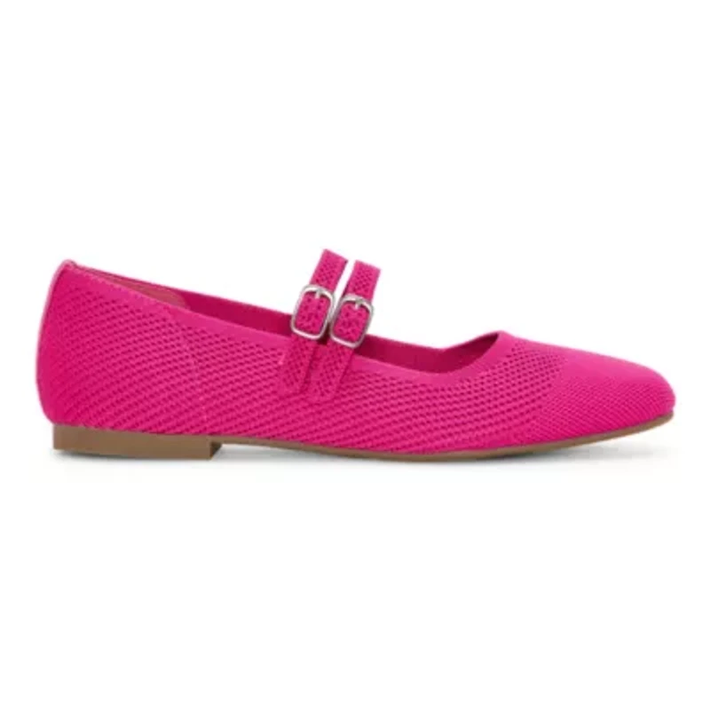 Mixit Double Buckle Mary Jane Womens Square Closed Toe Ballet Flats