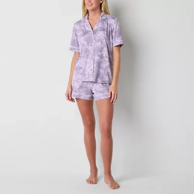 Ambrielle Womens Short Sleeve 2-pc. Pajama Sets