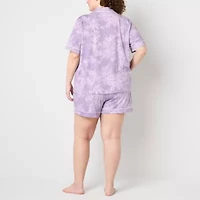 Ambrielle Womens Short Sleeve 2-pc. Plus Pajama Sets