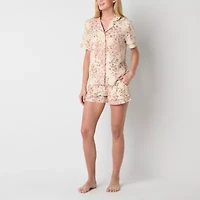 Ambrielle Womens Short Sleeve 2-pc. Pajama Sets