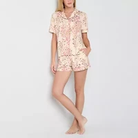 Ambrielle Womens Short Sleeve 2-pc. Pajama Sets