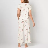 Liz Claiborne Womens Rib V-Neck Short Sleeve 2-pc. Pajama Sets
