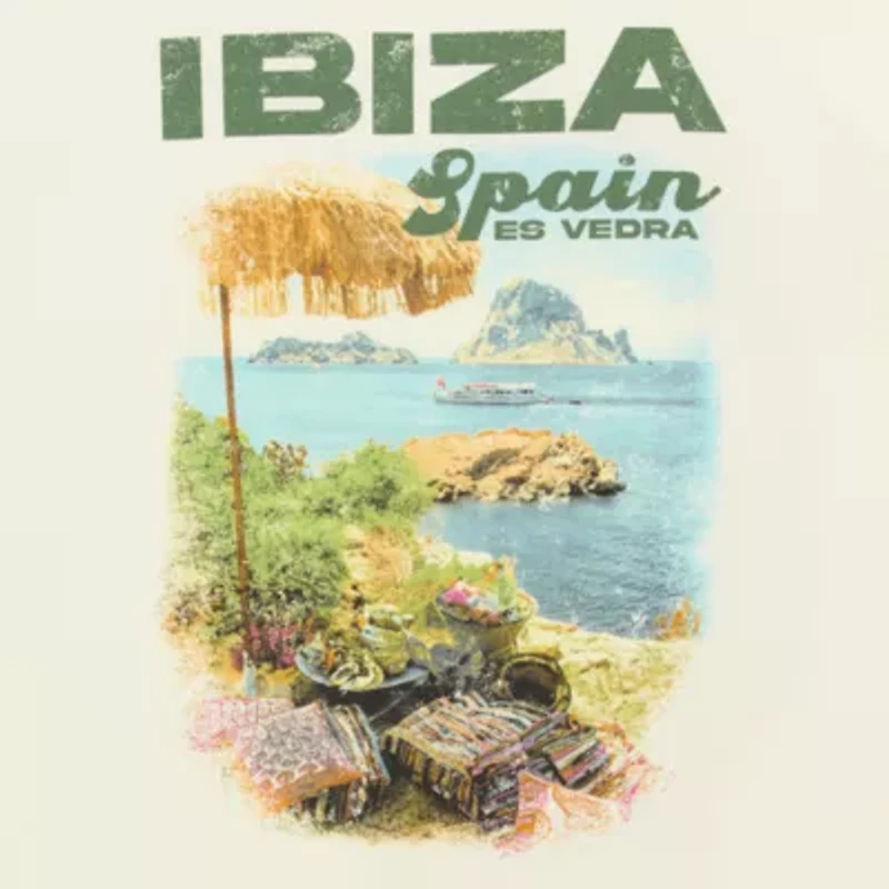 Ibiza Spain Oversized Tee Womens Crew Neck Short Sleeve Juniors Graphic T-Shirt