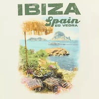 Ibiza Spain Oversized Tee Womens Crew Neck Short Sleeve Juniors Graphic T-Shirt