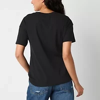 Womens Crew Neck Short Sleeve Regular Fit Hello Kitty Juniors Graphic T-Shirt