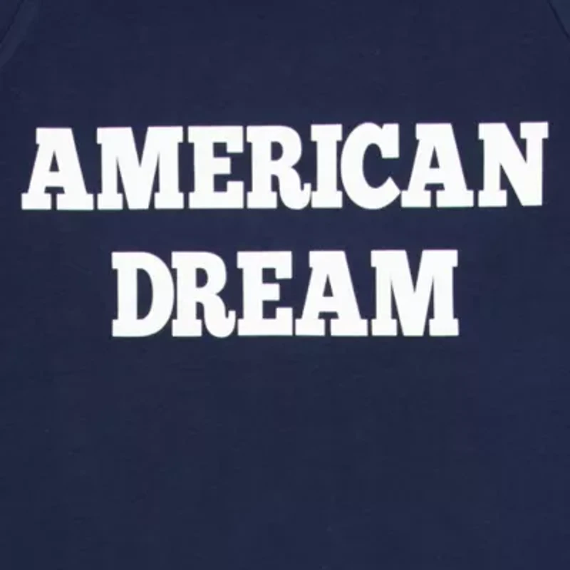 American Dream Womens Juniors Crew Neck Short Sleeve Loose Fit Graphic T-Shirt