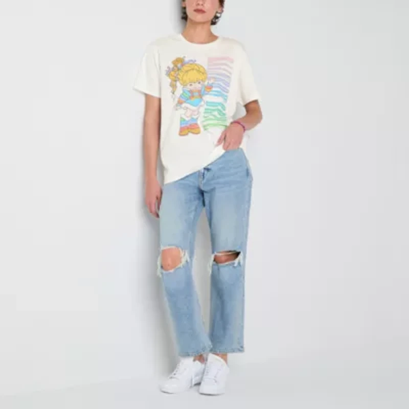 Grayson Threads, The Label Rainbow Brite Boyfriend Tee Womens Crew Neck Short Sleeve Loose Fit Juniors Graphic T-Shirt