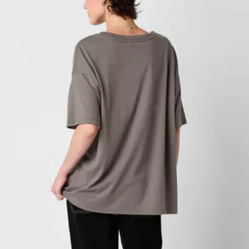 Cosmic Butterfly Oversized Tee Womens Crew Neck Short Sleeve Juniors Graphic T-Shirt