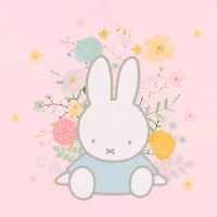 New World Miffy Floral Oversized Womens Juniors Crew Neck Short Sleeve Loose Fit Graphic T-Shirt