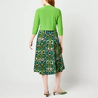 Danny & Nicole Womens Medallion Midi Jacket Dress