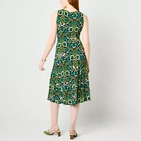 Danny & Nicole Womens Medallion Midi Jacket Dress