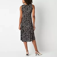 Danny & Nicole Womens Leaf Midi Jacket Dress
