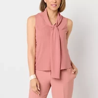 Black Label by Evan-Picone Womens V Neck Sleeveless Blouse