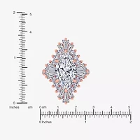 (G-H / Vs2-Si1) Womens 6 3/4 Ct. T.W. Lab Grown White Diamond 10K Gold Marquise Side Stone Cocktail Ring
