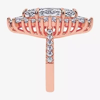 (G-H / Vs2-Si1) Womens 6 3/4 Ct. T.W. Lab Grown White Diamond 10K Gold Marquise Side Stone Cocktail Ring