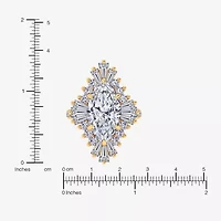 (Vs2-Si1 / G-H) Womens 6 3/4 Ct. T.W. Lab Grown White Diamond 10K Gold Marquise Side Stone Cocktail Ring