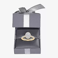 (F / Si2) Womens 1 CT. T.W. Lab Grown White Diamond 14K Gold Oval Side Stone Engagement Ring