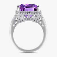 Womens Gemstone Sterling Silver Cocktail Ring