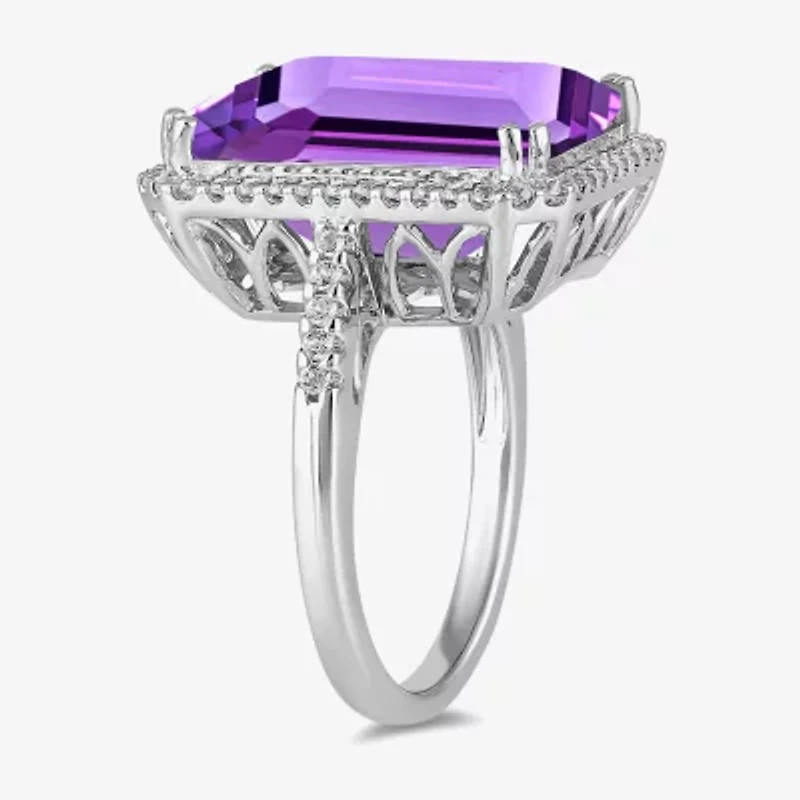 Womens Gemstone Sterling Silver Cocktail Ring