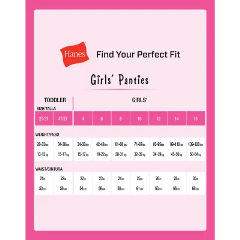 Hanes Ultimate Tagless Cotton Little & Big Girls 12 Pack Hipster Panty