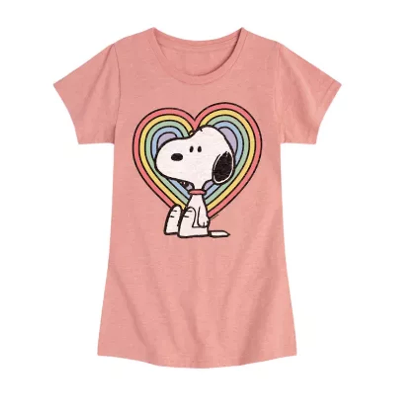 Big Kid Girls Crew Neck Short Sleeve Peanuts T-Shirt