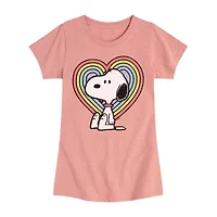Big Kid Girls Crew Neck Short Sleeve Peanuts T-Shirt