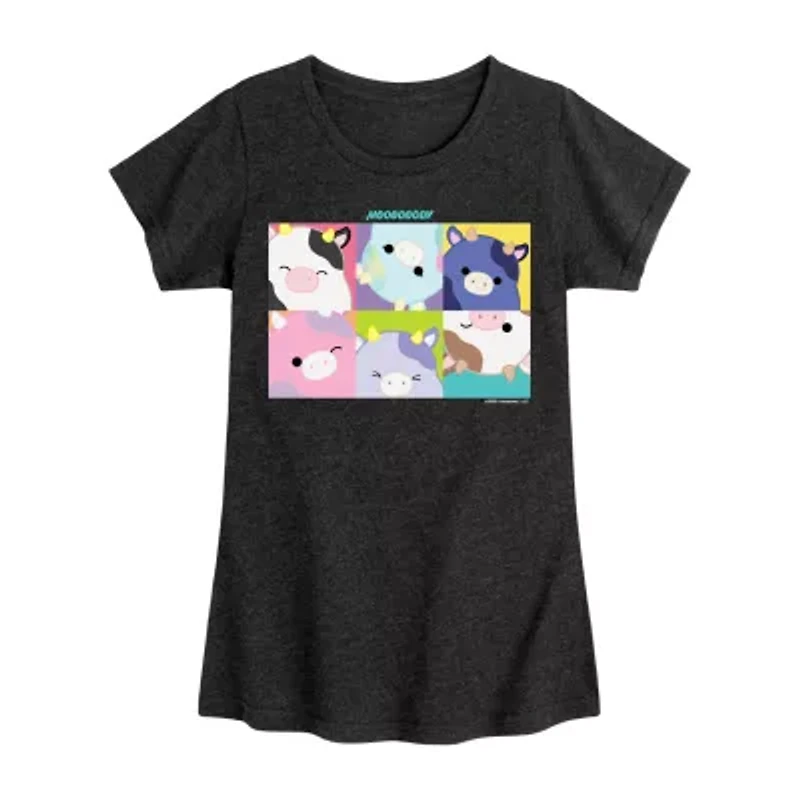 Big Kid Girls Crew Neck Short Sleeve Squishmallows T-Shirt