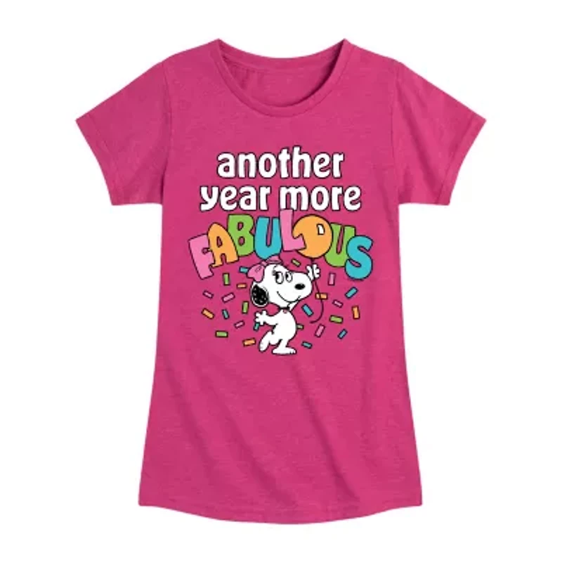 Big Kid Girls Crew Neck Short Sleeve Peanuts T-Shirt