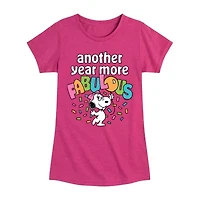 Big Kid Girls Crew Neck Short Sleeve Peanuts T-Shirt