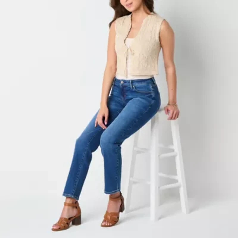 Frye and Co. Pointelle Womens V Neck Sleeveless Vest