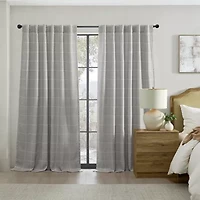 Elrene Home Fashions Sawyer Windowpane Rod Pocket Back Tab Energy Saving Blackout Single Curtain Panel