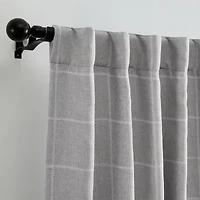 Elrene Home Fashions Sawyer Windowpane Rod Pocket Back Tab Energy Saving Blackout Single Curtain Panel