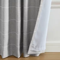 Elrene Home Fashions Sawyer Windowpane Rod Pocket Back Tab Energy Saving Blackout Single Curtain Panel