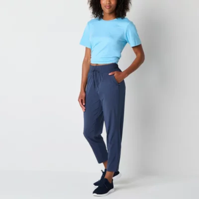 Xersion Womens FeatherLite Woven Mid Rise Tapered Pull-On Pants